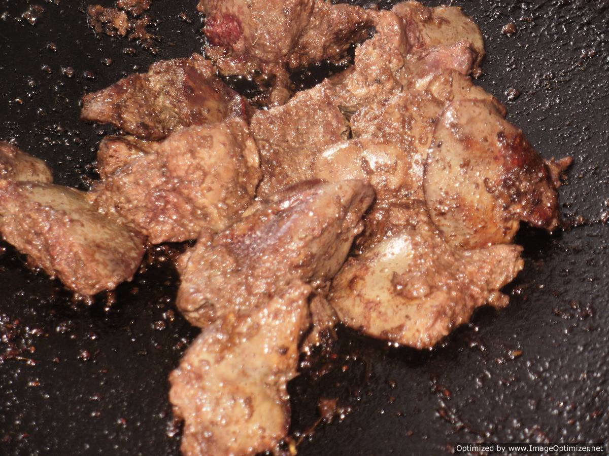 Chicken liver fry with hot peri peri sauce